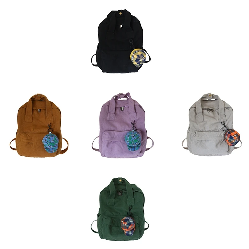 

Hot Kf-Women's Backpack Fashion Canvas Middle School Student School Bag, Large Capacity Travel Backpack