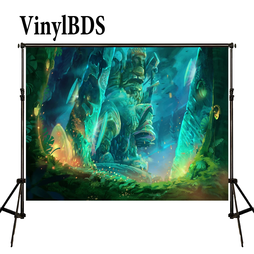 

VinylBDS Photography Backdrops Newborn Photography Background Green Cartoon Fairy Tale Forest Background for Photo Studio