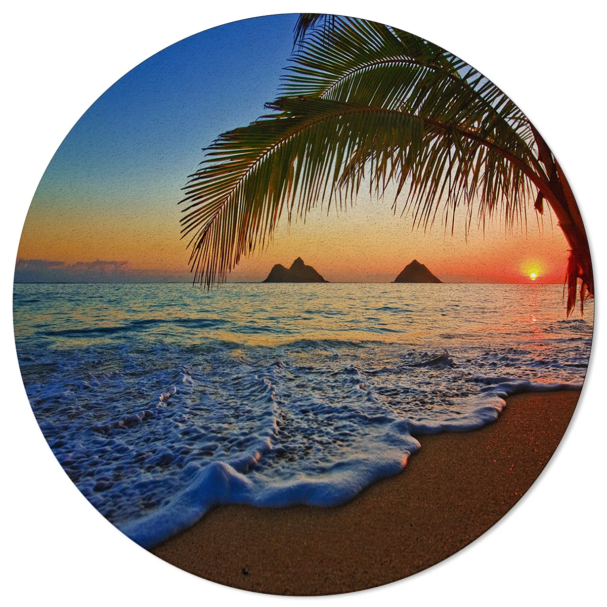 Коврик для кухни с кокосовым деревом и закатом прикроватный напольный мат