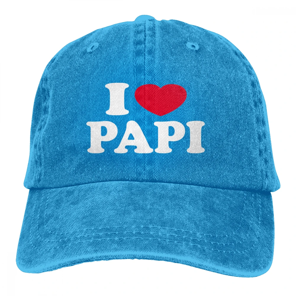 I Love Papi Casquette черные унисекс Мужские Женские джинсовые бейсболка с ремешком кепки