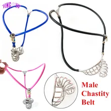 Stainless Steel Male Chastity Belt Devices Wearable Pants Metal Penis Ring Cock Cages Slave Sex Toys For Men 18 CBT Lock Bondage