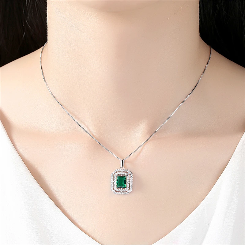 Роскошный модный квадратный кулон ожерелье для женщин элегантное свадьбы