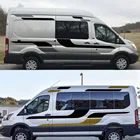 Автомобильные наклейки 8 шт.лот для Ford Transit MK8 2014-2021, полосы для автодома, жилого автофургона, графика, Спортивная виниловая наклейка, аксессуары для тюнинга