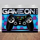 Голубой фон для видеоигр на день рождения для мальчиков нивелир баннер детские праздничные принадлежности Playstation тема настенное украшение детский душ