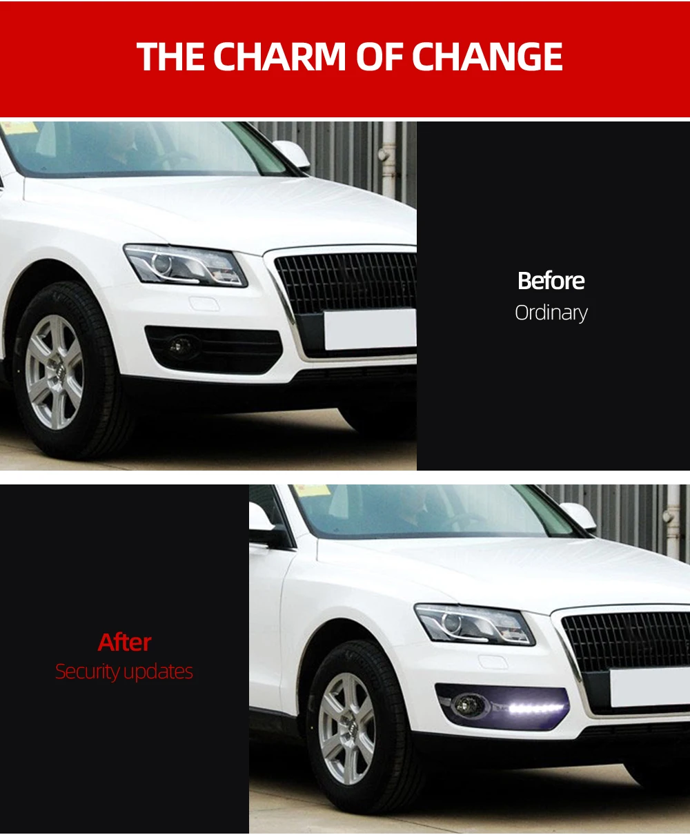 Автомобильный мигающий 1 пара DRL для Audi Q5 2010 2011 2012 2013 светодиодный DRL Дневной ходовой светильник s Дневной светильник противотуманная фара крышка отверстие светильник