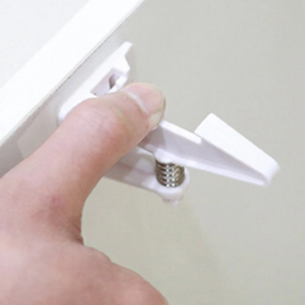 Cerraduras de armario para ni&ntilde;os, cierre de seguridad Invisible para puerta de caj&oacute;n, 10 piezas-5