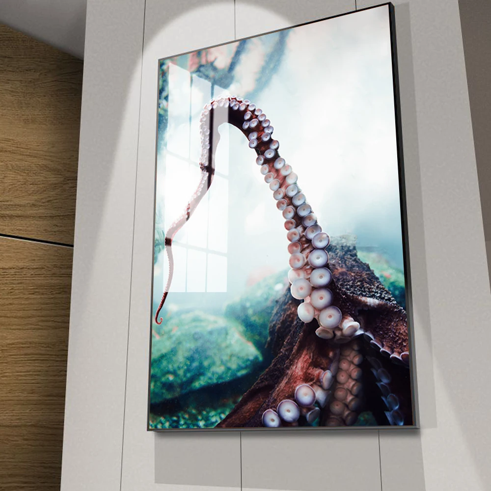 

Animal landscape oil painting underwater world Octopus art canvas painting living room corridor bar table home decoration mural