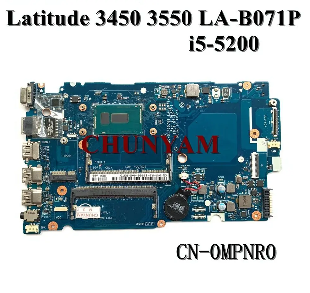 ЛА-Б071П для ноутбука Dell Latitude 3450 3550 серии материнская плата с i5-5200u CN-0MPNR0 MPNR0 главная плата.