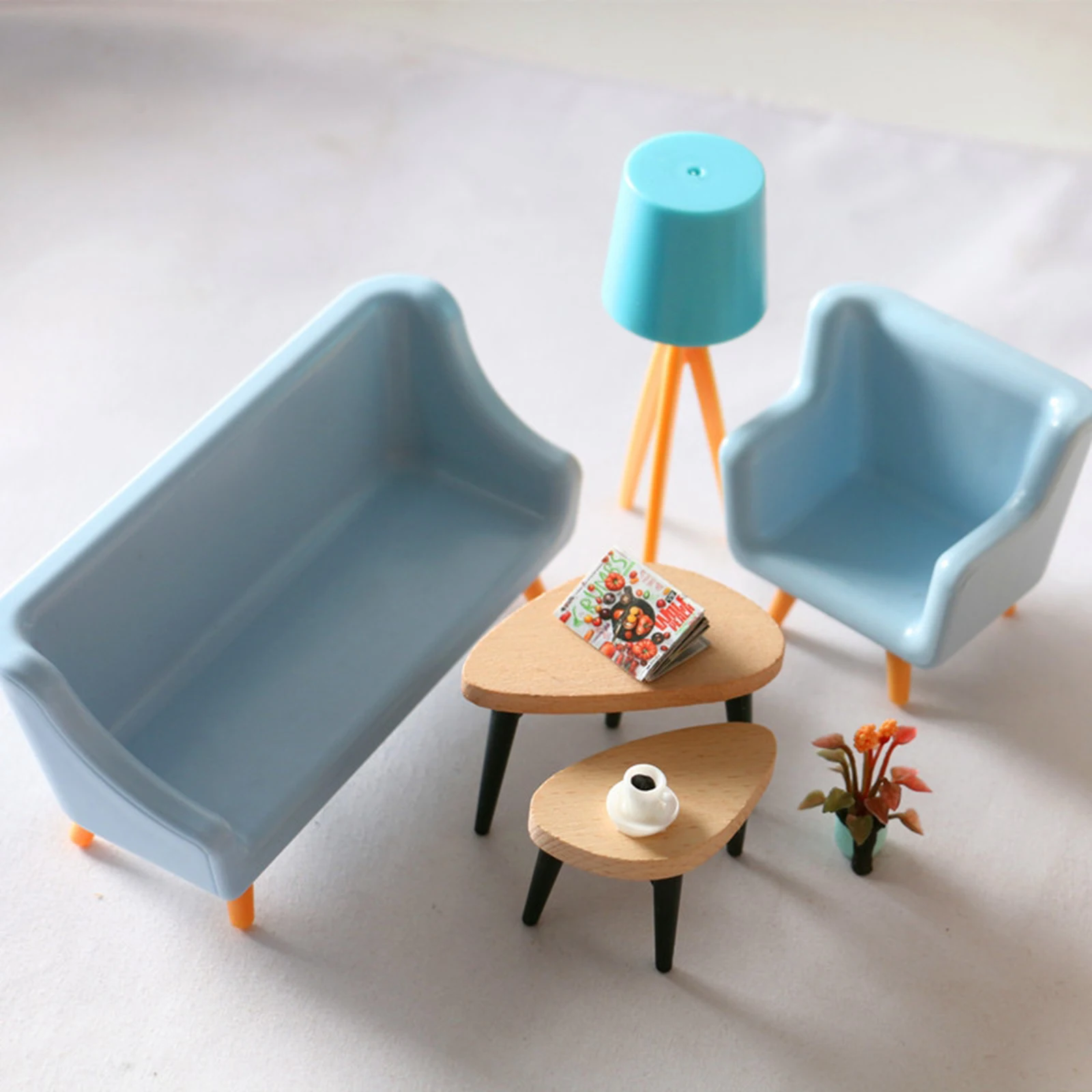 

Wooden Doll House Miniature Furniture Mini 1/6 1/12 Decor Pretend Play