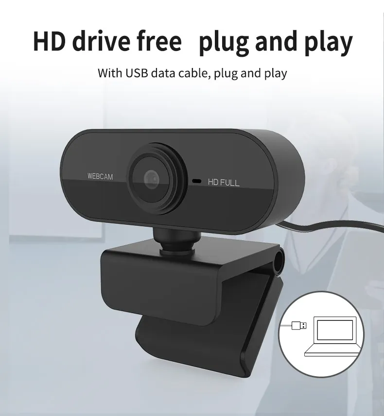 HD 1080P камера компьютера USB работают для веб ПК мини с возможностью поворота камеры
