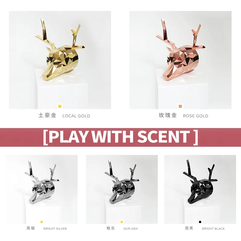 

Deer Head Modeling Car Air Freshener Outlet Perfume Auto Diffusion Fragrance New Fashion Electroplated Design ABS Material