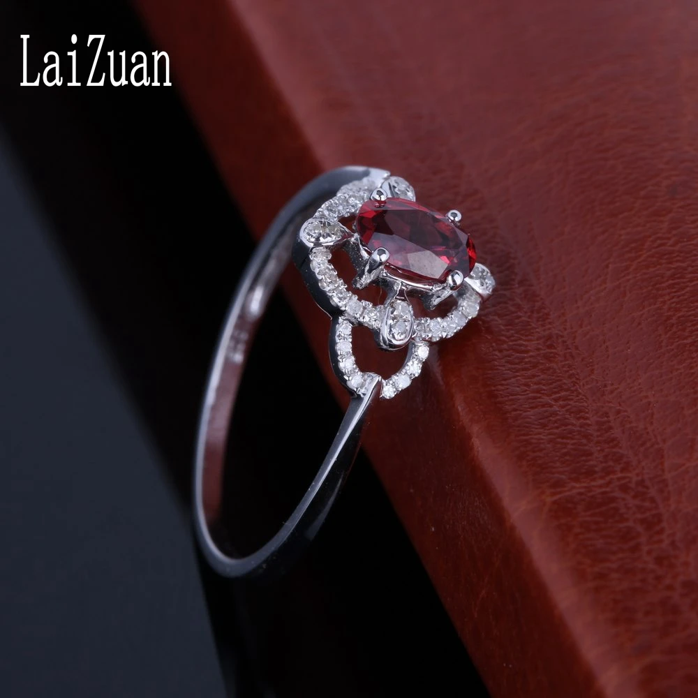 LaiZuan одноцветное 10 к белое золото 0.6CT сертифицировано овальная огранка