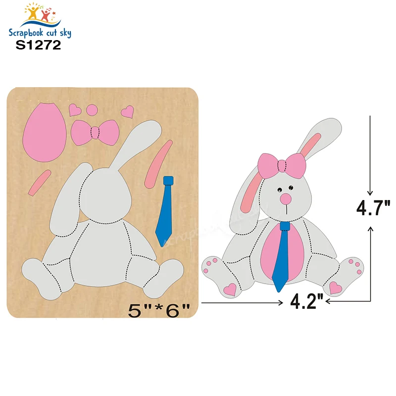 

Rabbit DIY S1272 Muyu Wooden Mold Cutting Dies Suitable For Market General Machines