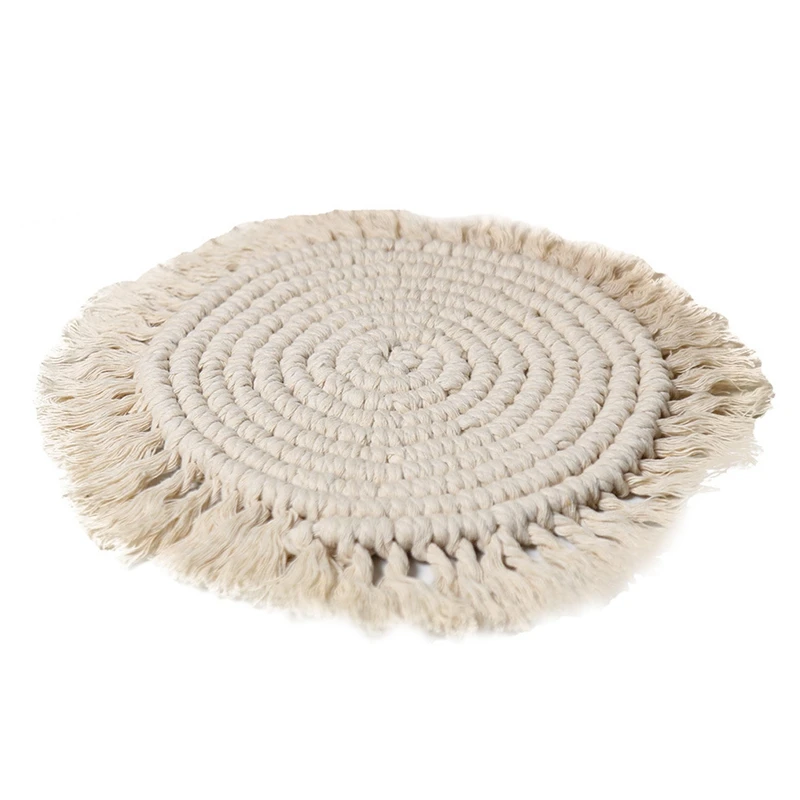 

Bohemian Cup Mat Heart Shape Tablecloth DIY Placemat Non-Slip Insulated Table Protector Pad Kitchen Accessories