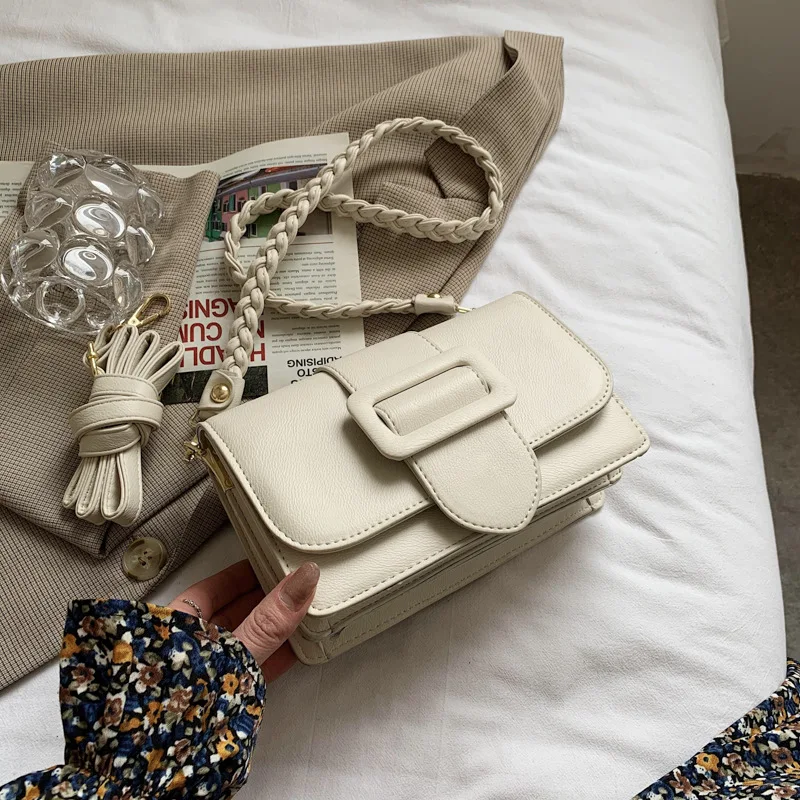 

Fashion Vintage Messenger Bag Woven Shoulder Strap Single Shoulder Small Square Purses and Handbags Luxury Designer Satchels