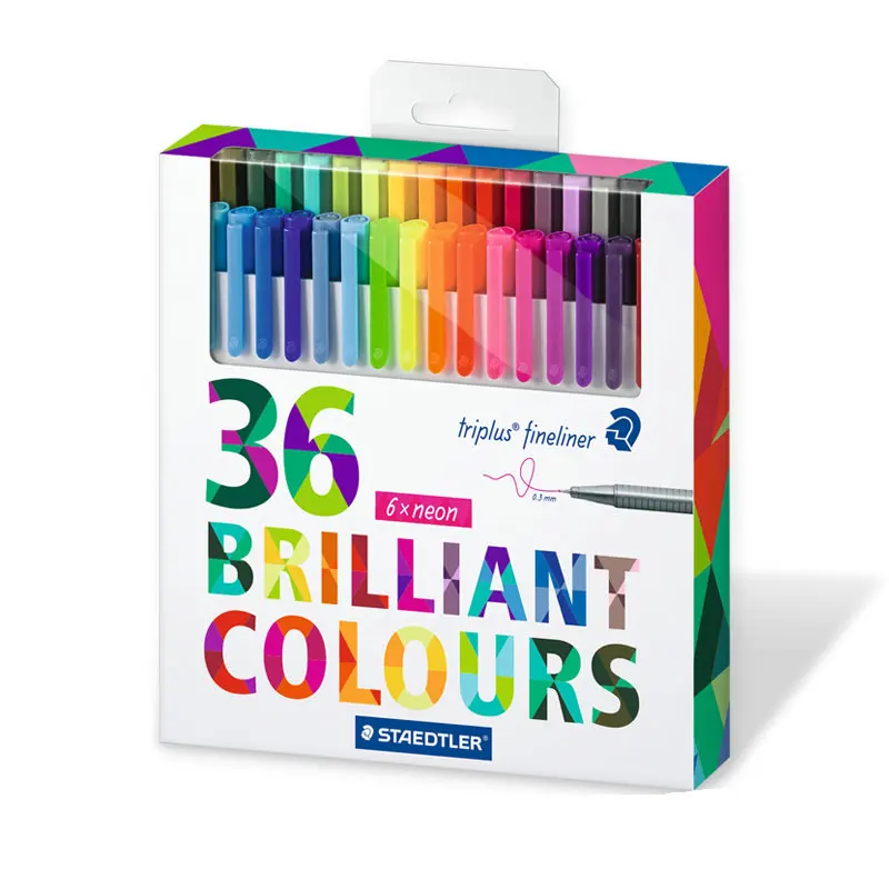 Staedtler 334 36 Triplus Fineliner Pens 0.3mm Marker Metal C