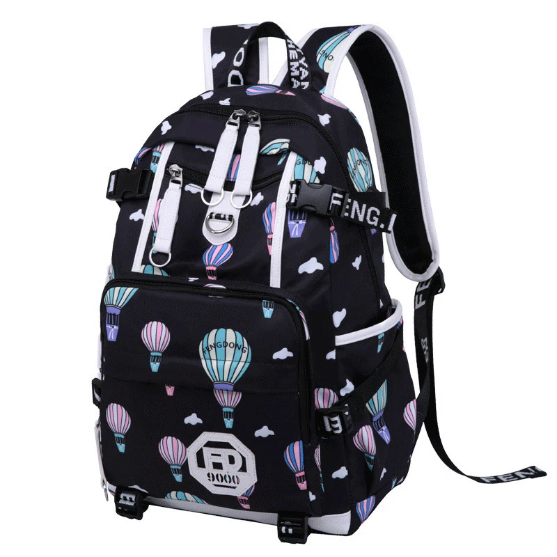 Школьные ранцы для девочек с Usb рюкзак подростков женские сумки книг черные