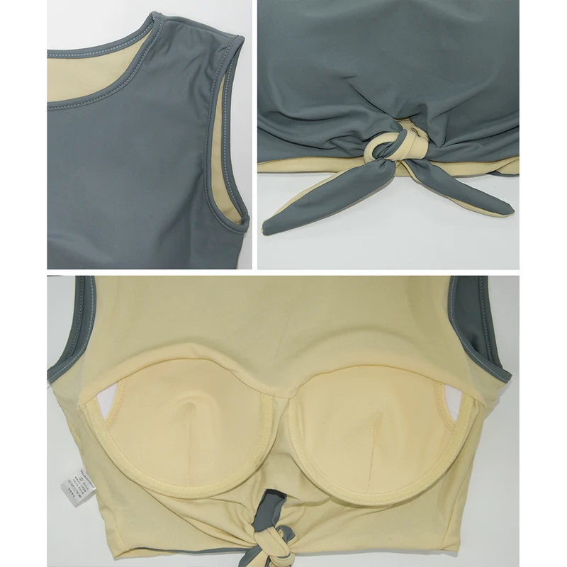 Женские купальники в Корейском стиле с высокой талией полосатый жилет бикини