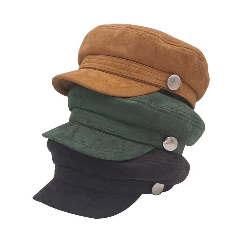 Женская однотонная восьмиугольная шляпка Newsboy Модный повседневный Теплый Зимний