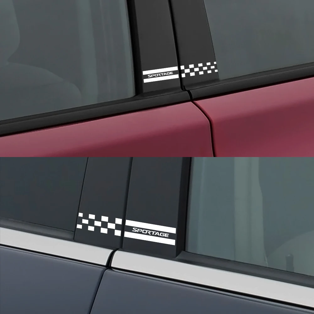Kia Sportage 3 4 QL Car Window B Pillars Stickers: 2PCS Vinyl Decals for Auto Column Cover External Trim Accessories image 2