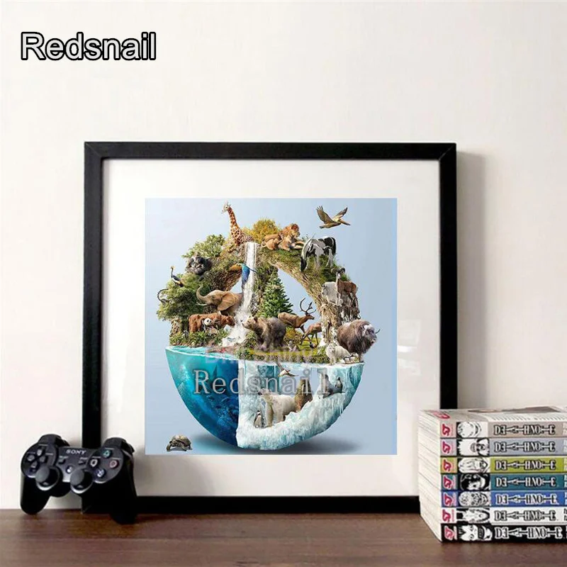 Алмазная 5D картина сделай сам животное полноразмерная и круглая вышивка мозаика