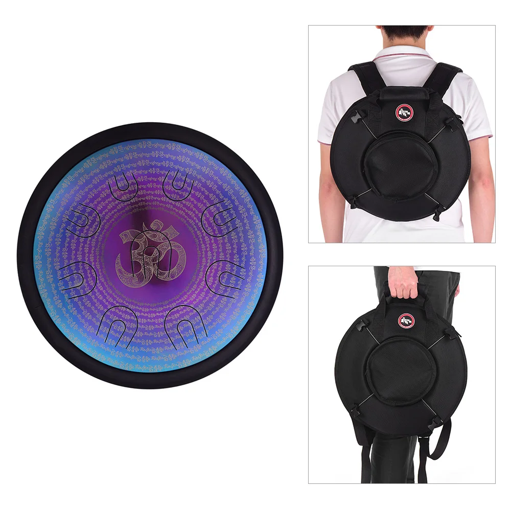 

14 Inch UU Drum Hand Pan Drum D-Minor Alloy Steel Tongue Drum 9 Double-tone Tongues Percussion Instrument with Carry Bag