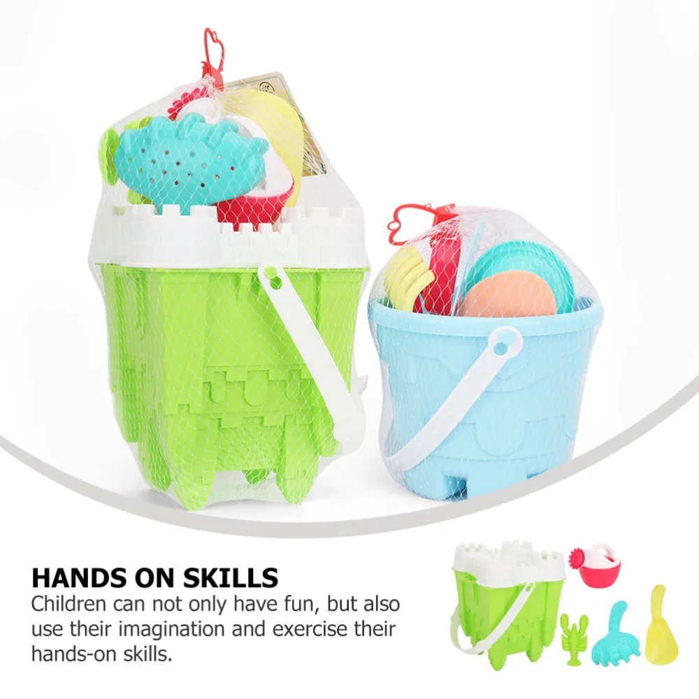

6Pcs Summer Beach Sand Play Water Toys Kids Seaside Bucket Shovel Dredging Tool
