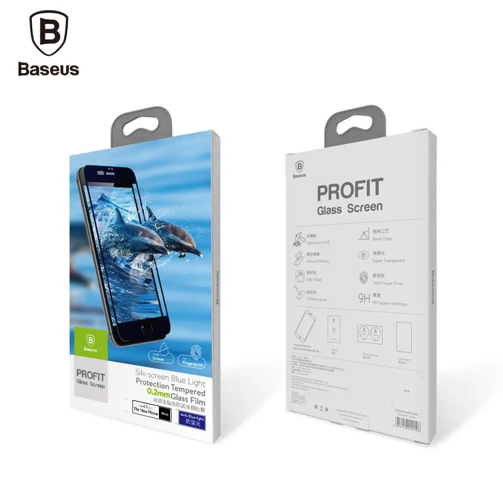Ультратонкая защитная пленка из закаленного стекла Baseus 0 2 мм 9H для iPhone 7 полное