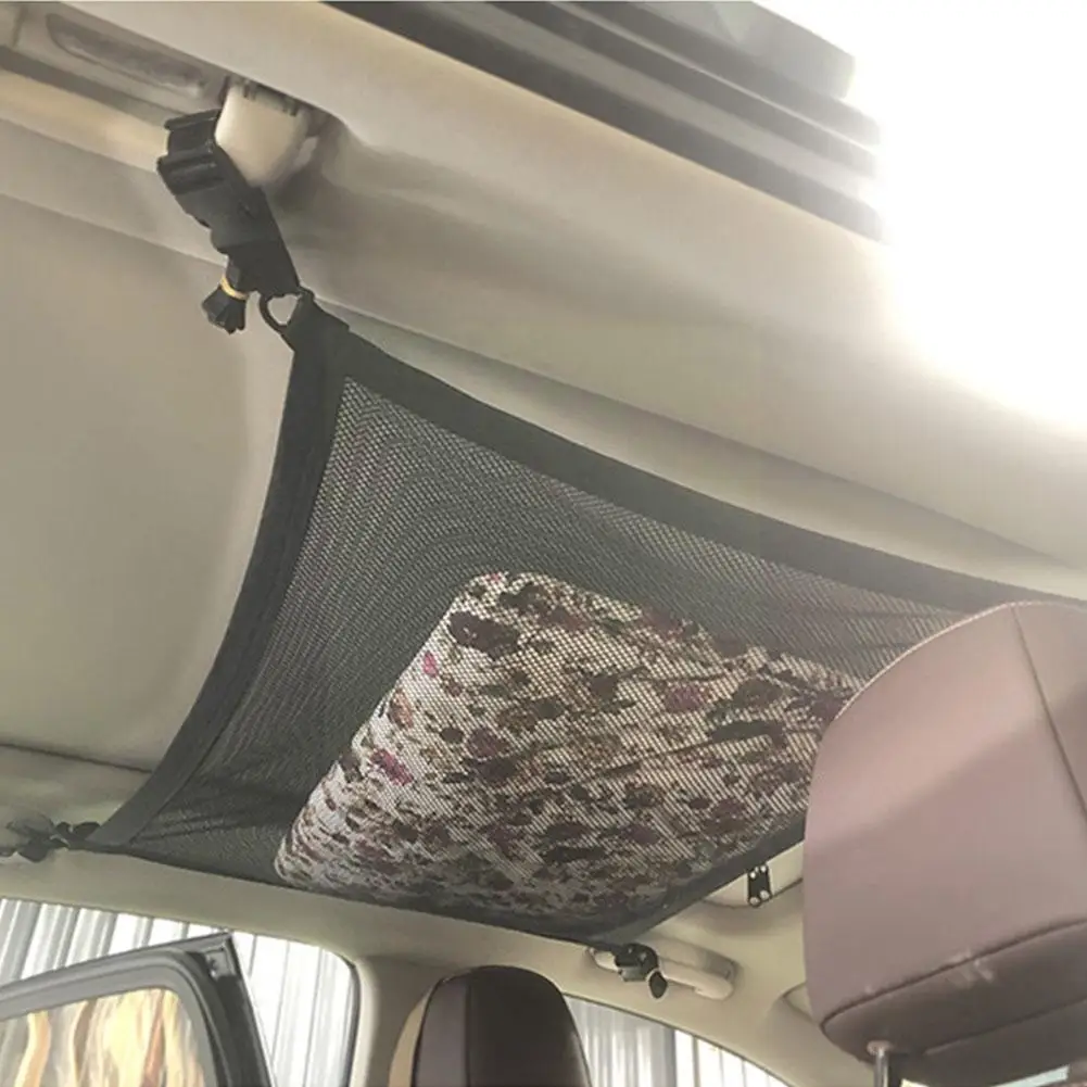 

Сетка для хранения на потолок автомобиля SUV, карманная сетка на крышу автомобиля, воздухопроницаемые аксессуары для салона автомобиля R4H4