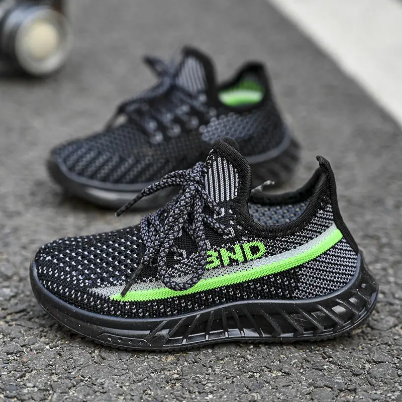 

JY Children Girls Boys Sport Breathable Casual Knitted Shoes Non-Slip 3Colors 22-33 B13 P15