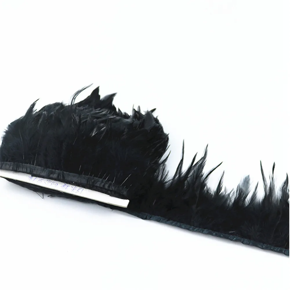 Черная юбка с петушиным воротником и перьями лента перо фазана отделка бахромой
