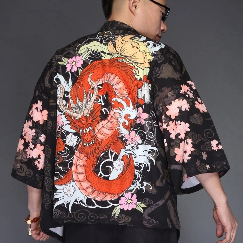 

Yukata Haori Men Japanese Kimono Cardigan Men Samurai Costume Clothing Kimono Jacket Mens Kimono Shirt Yukata Haori