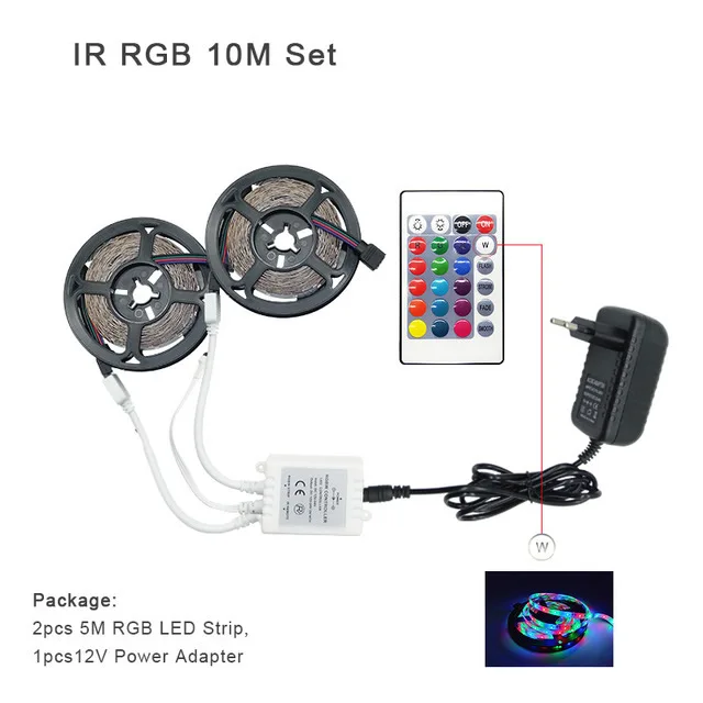 Светодиодная лента гибкая Диодная 12 В постоянного тока 5 м SMD 5050 RGB