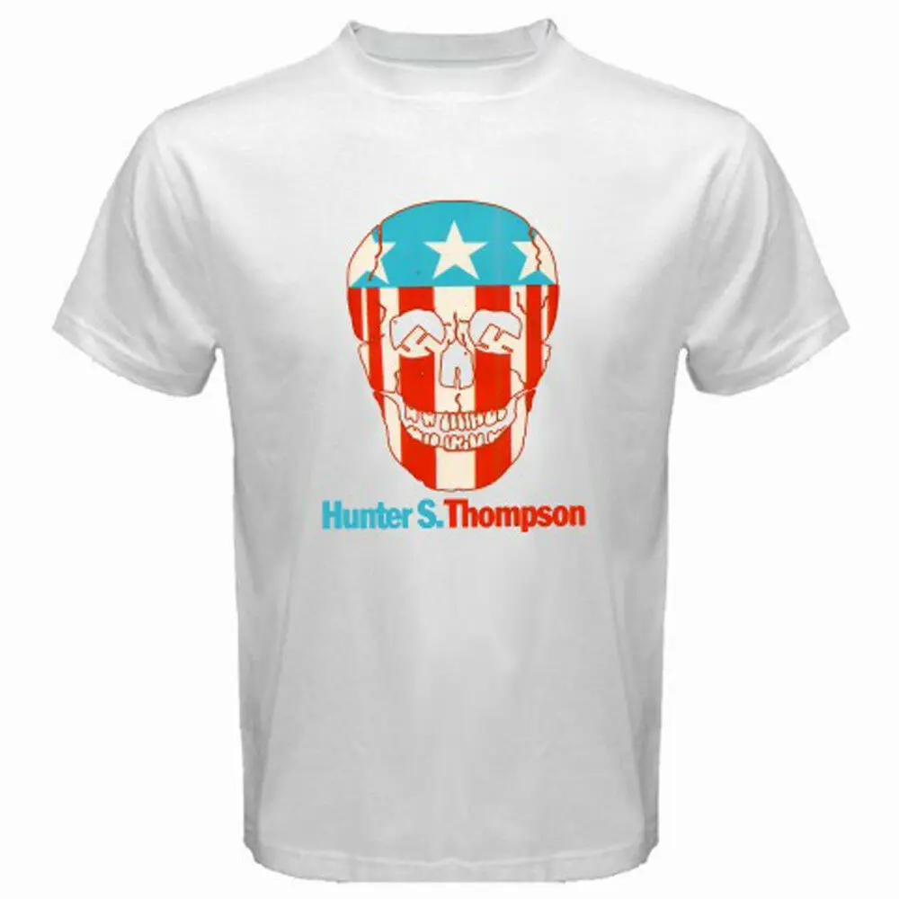 Новый охотник с томпсон &quotгонзо&quot логотип черепа Мужская белая футболка Размер