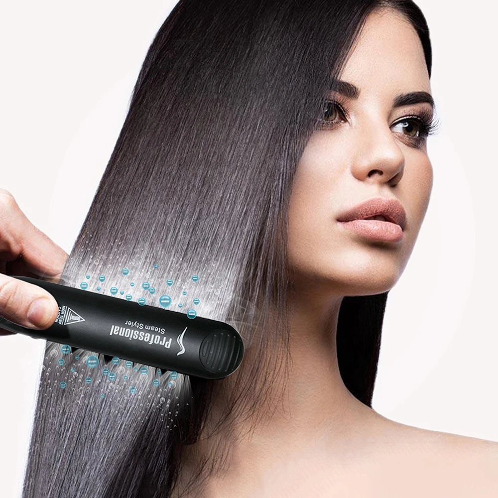 

Professional Steam Hair Straightener Ceramic Vapor Hair Flat Iron Seam Hair Straightening Iron Curler Steamer Hair Styling Tool