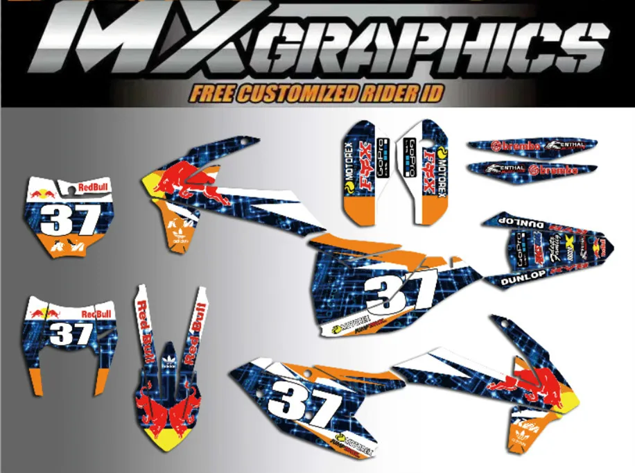 Мотоцикл Графический фон Наклейка для KTM 125 250 300 350 450 SX SXF XC XCF EXC EXCF XCW