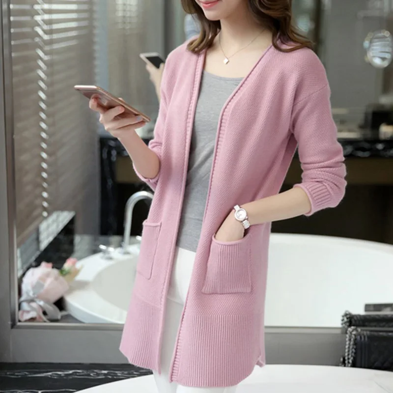 

Cardigan 2020 Women Wool Sweater Cardigans Female Cashmere Knitted Plus Size Coat Pull Female Fashion Long Sleeve Loose Sweaters