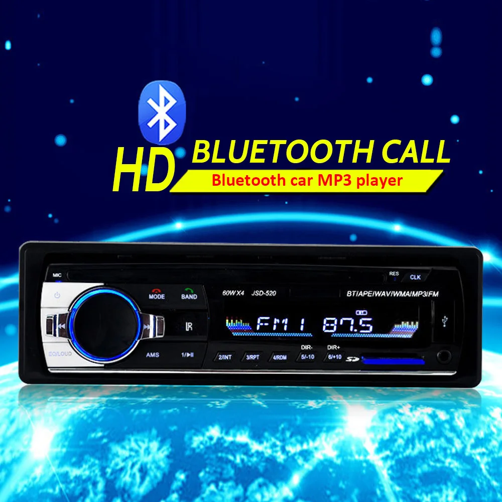 Новейший автомобильный mp3 плеер Bluetooth Стерео Авторадио Радио 12 В 1 Din FM Aux вход