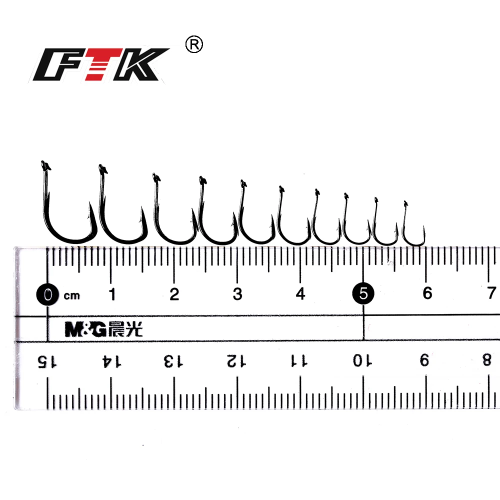 

FTK 10pcs/Lot Fish Hook F-002 3#-12# Ringed Loger Sharp Barded High Carbon Steel Jig Carp Feeder