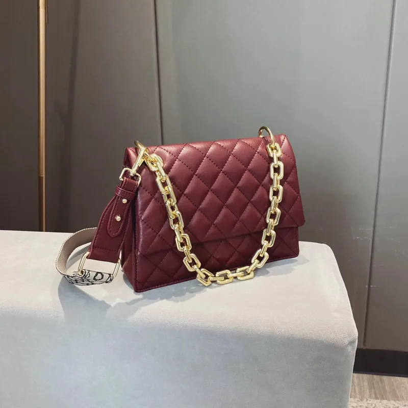 

Fashion Diamond Lattice Chain Crossbody Bag for Women Luxury Handbags Women Bags Split Leather Famous Purse and Handbags Speedy