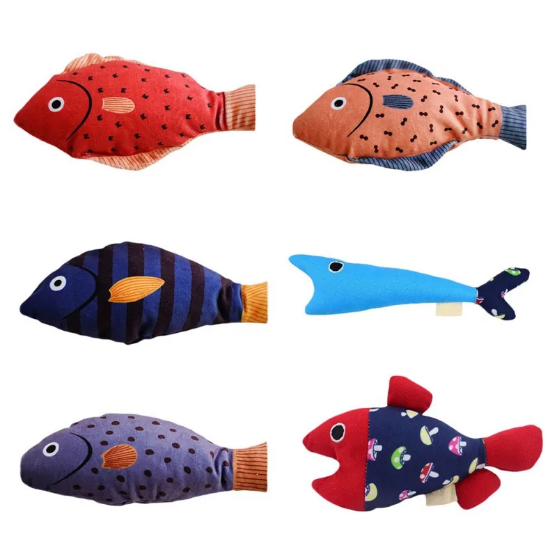 

Funny Catnip Toys Simulation Fish Shape Doll Cat Toy for Kitten Teeth Grinding Cat Plush Thumb Pillow Pet Accessories Play with
