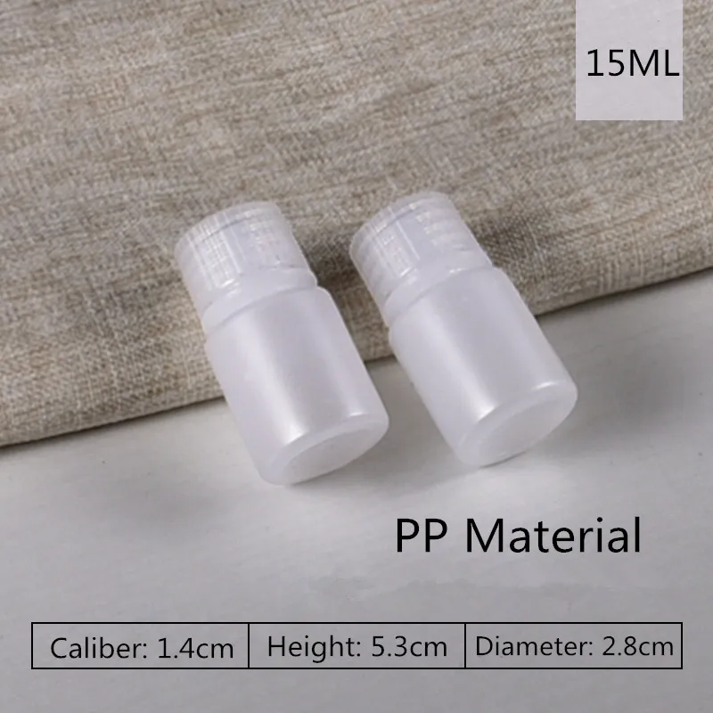 15ML translucent 2 шт./лот многоразовые пластиковые бутылки с широким горлышком с винтовой крышкой пищевой Полипропиленовый Контейнер 5 мл-500 мл - Цвет: 15ML translucent
