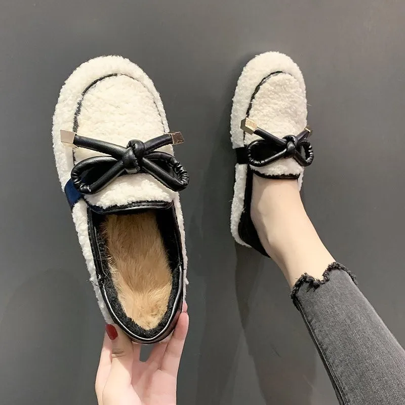 

hot sale Low Leather Comfort Shoes Strappy Heels Soft Suit Female Beige Flip Fur Low-heeled Comfort lykj-yx
