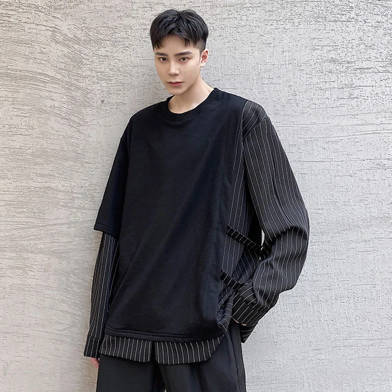 Толстовка мужская в полоску с длинным рукавом стиле хип-хоп | Мужская одежда