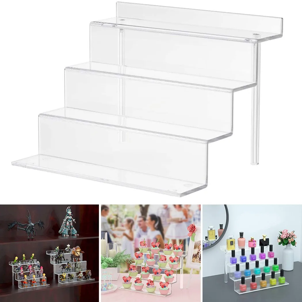 

4 Layers 30*23*20cm Acrylic Display Stand Detachable Ladder Shelf Rack For Toys Cosmetics Home Storage Organization