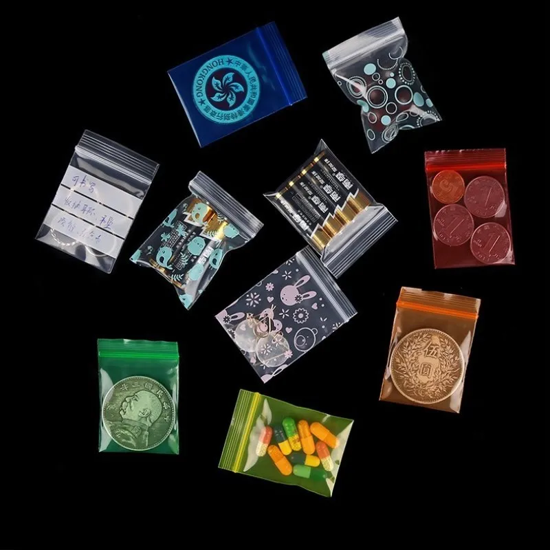 500 шт. маленькие полиэтиленовые пакеты на молнии с застежкой молнией|Сумки для