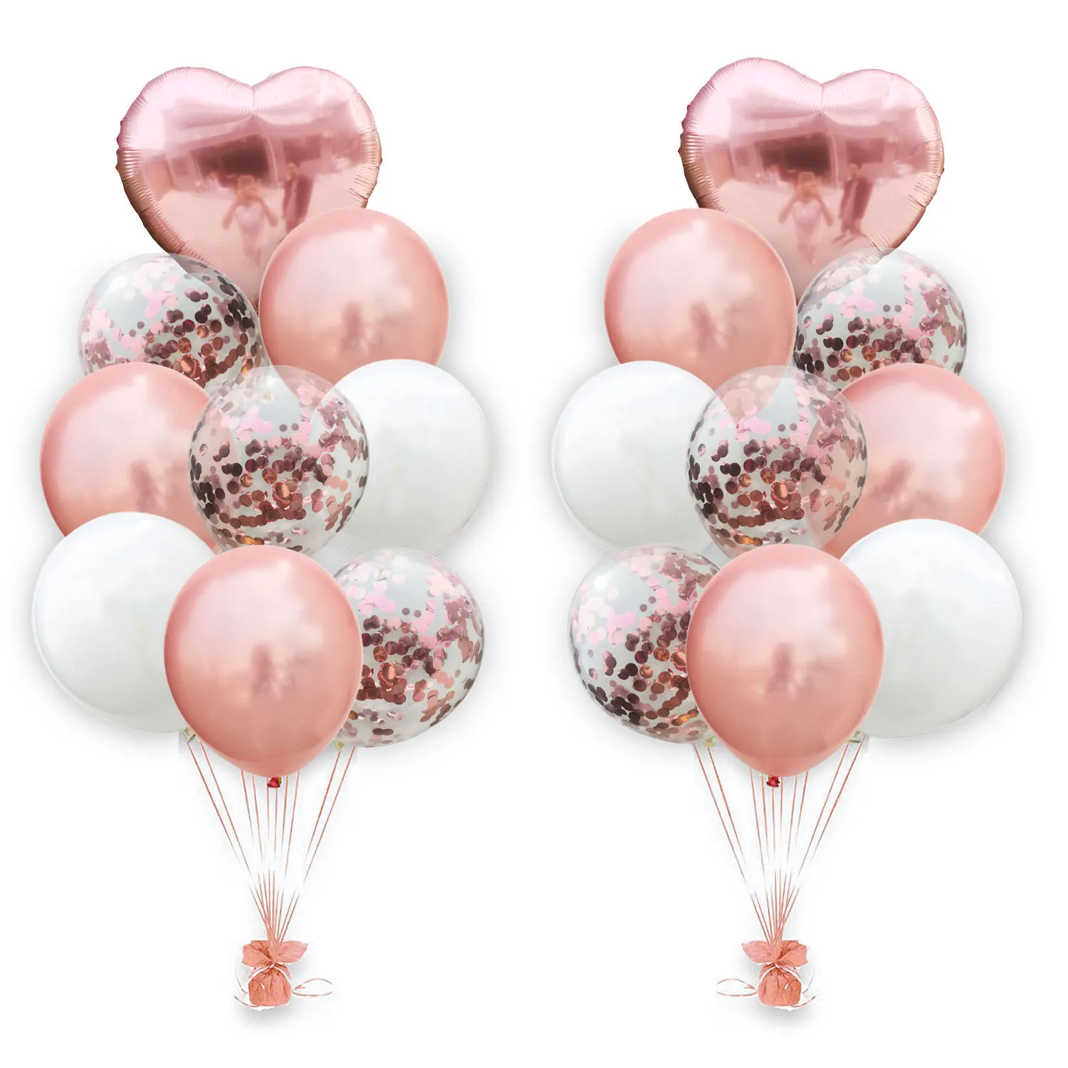 Шар из розовой фольги 18 дюймов воздушный шар с конфетти 12 для дня рождения