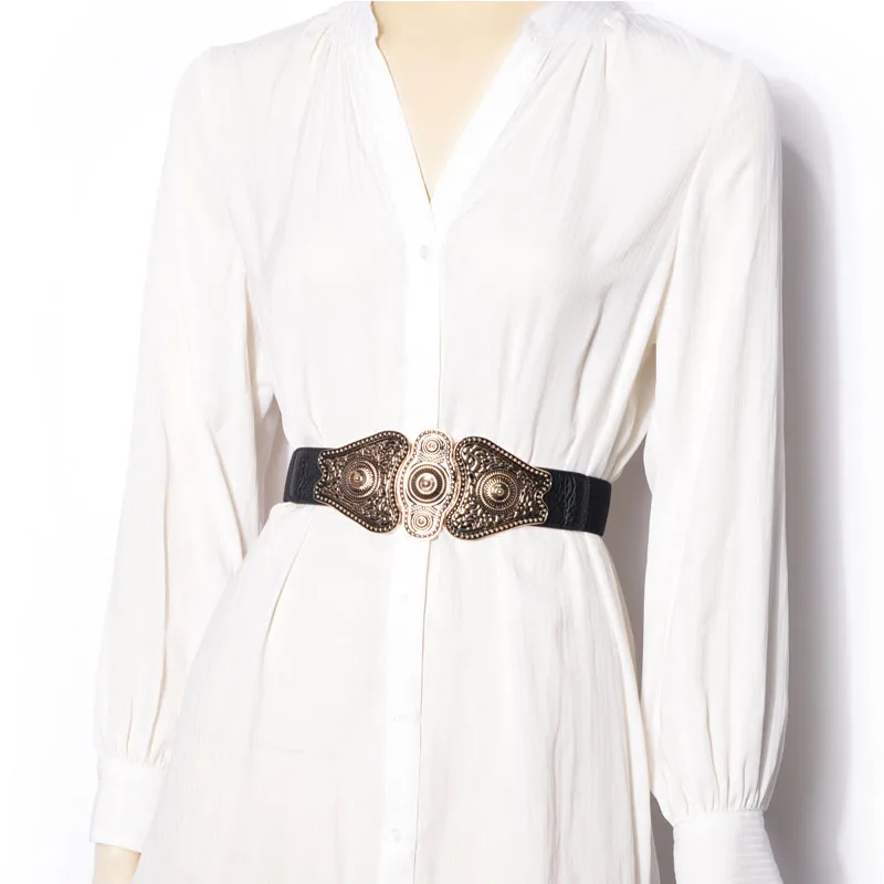 

2021 New Fashion Waistband Punk Women Belts VD1779 Elegant Elastic Black Waist Belt cinturón mujer