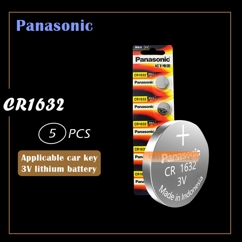 5 шт. PANASONIC CR1632 1632 DL1632 3V литиевые батареи батарея для монет | Электроника