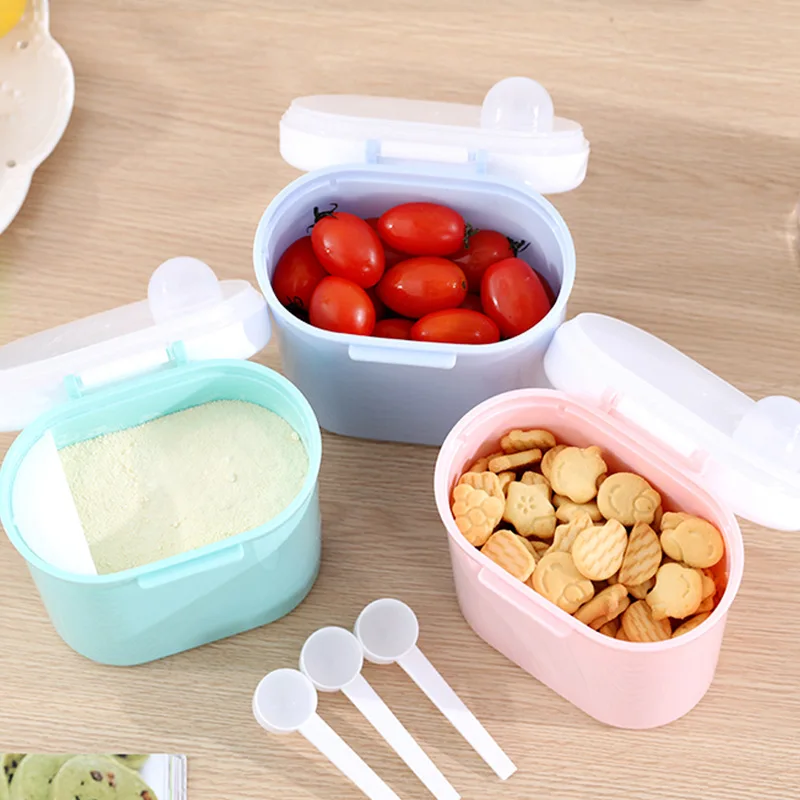Alta capacidad de leche en polvo para beb&eacute; Melkpoeder contenedor de comida de beb&eacute; caja de almacenamiento doble capa de los ni&ntilde;os de alimentaci&oacute;n caja para reci&eacute;n nacido-0